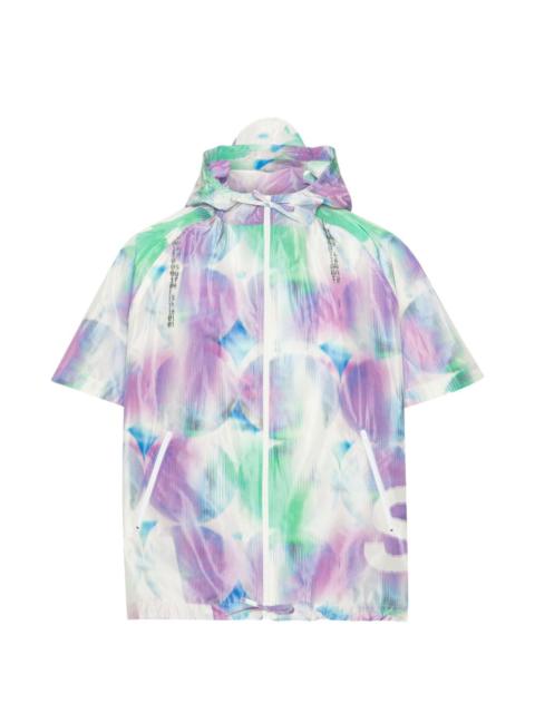 hooded print jacket