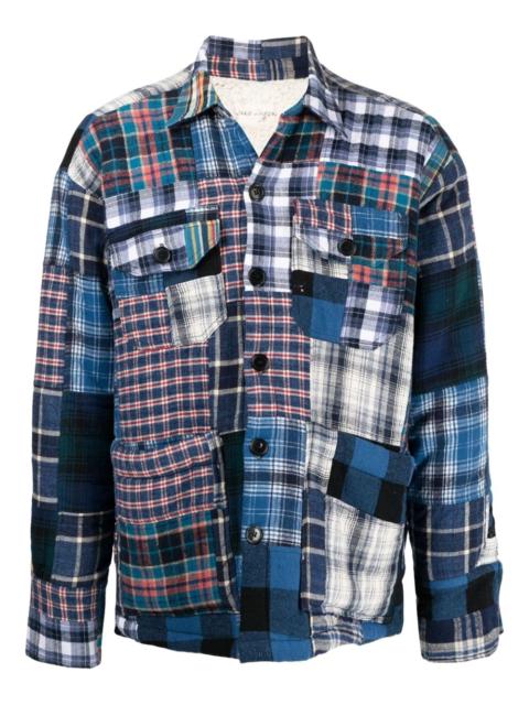 patchwork cotton shirt jacket