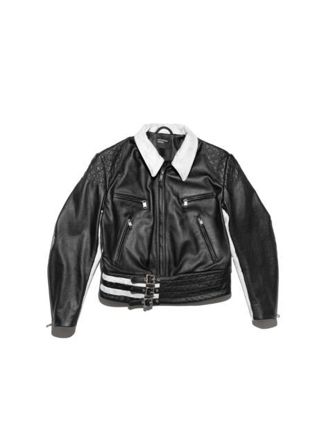 DOG IN RESTRAINT LEATHER JACKET