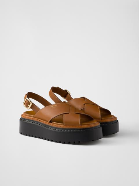 Leather crisscross sandals