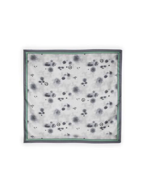 logo-print silk foulard scarf