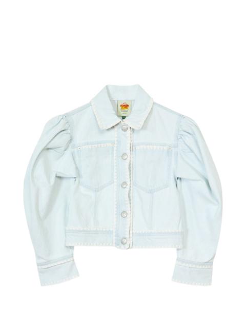 puffed sleeves trim jacket