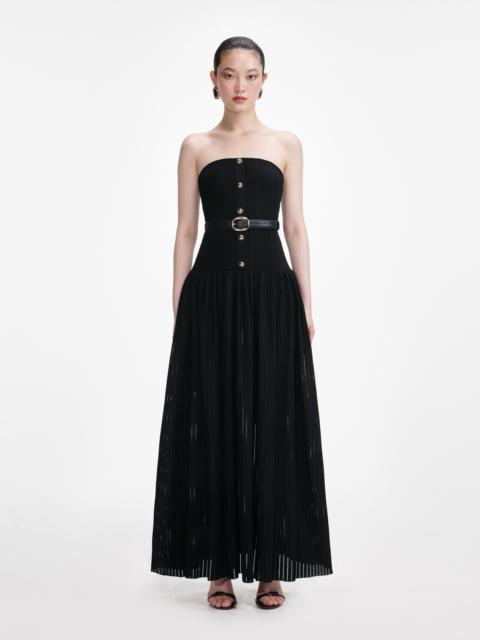 Black Bandeau Knit Maxi Dress