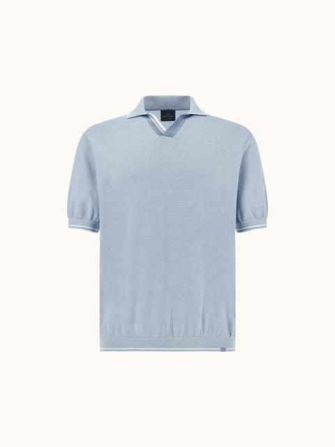 POLO SHIRT WITH OPEN COLLAR IN PIUMA COTTON
