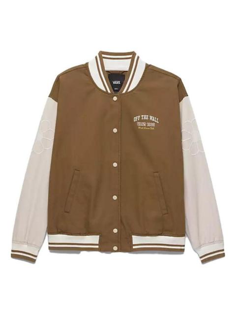 (WMNS) Vans Music Lovers Club Bomber Jacket 'Brown Beige' VN0007580E0