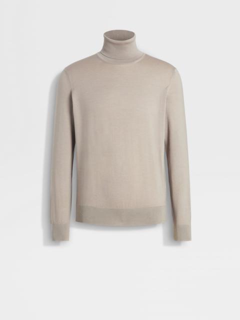 LIGHT TAUPE CASHSETA TURTLENECK