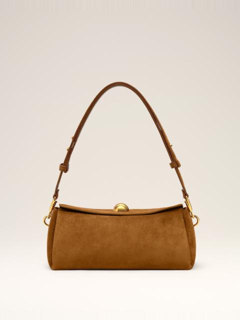 BROWN SUEDE LEATHER CARROUSEL BAG