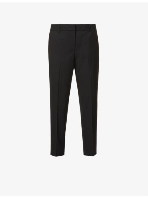 Treeca cropped slim-leg mid-rise stretch-wool trousers
