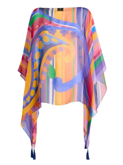 Printed Poncho Blouse