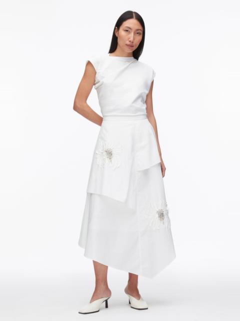 Layered Skirt with Floral Appliqué