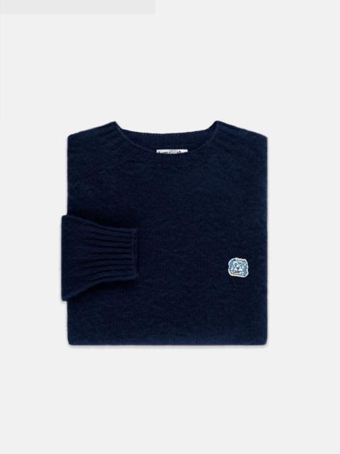 MADE-IN-SCOTLAND NAVY SHAGGY DOG ICON SWEATER  - TRIM FIT