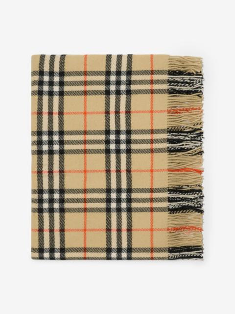 Check Wool Cashmere Blanket