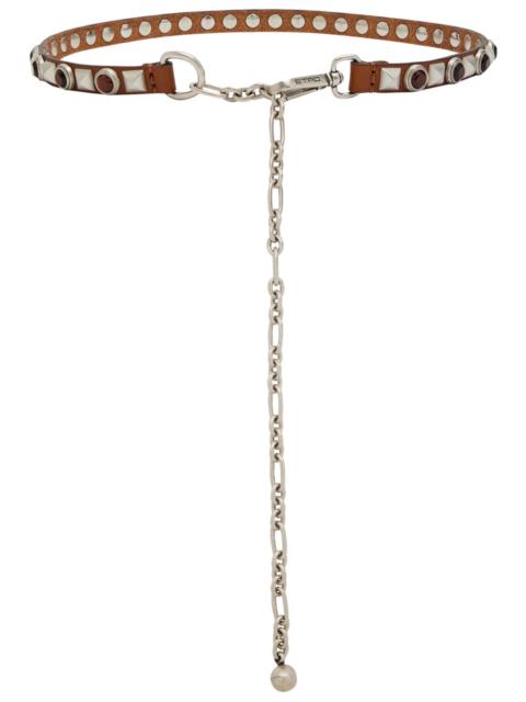 Etro Embellished Leather Chain Belt