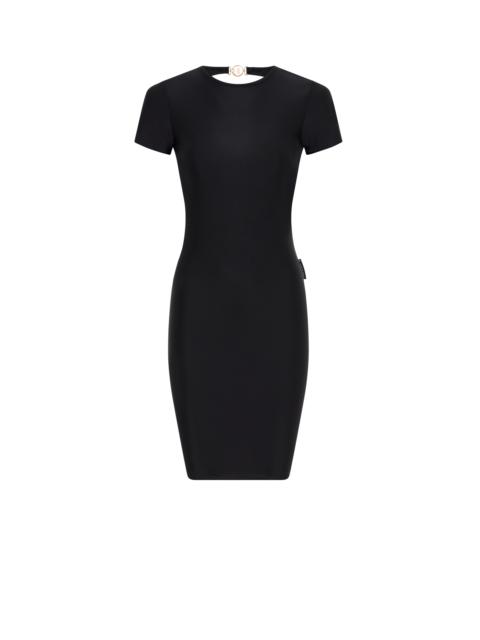 Draped Jersey Open Back Dress