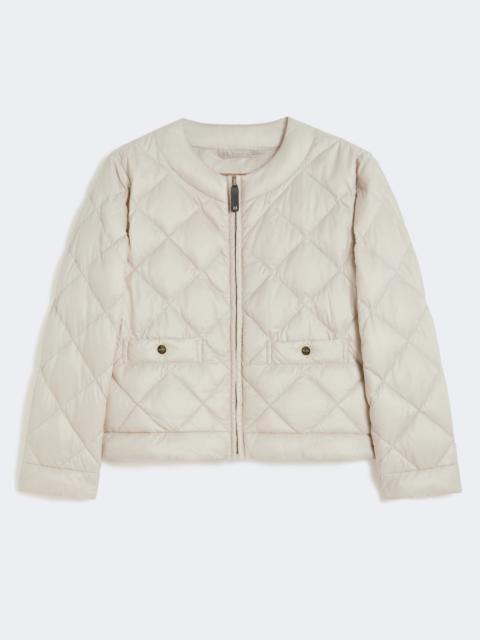 Short water-repellent canvas padded jacket - SAND