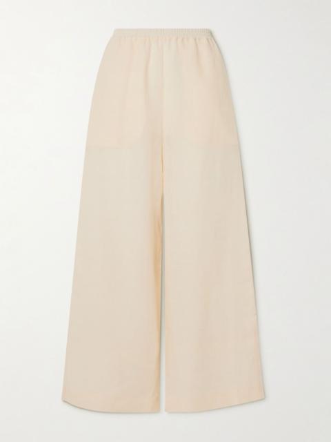 L'Intemporel Select linen wide-leg pants Beige