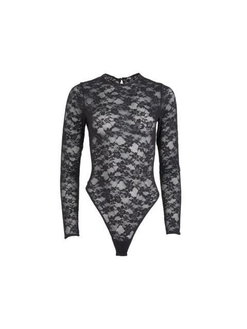 Le Stretch Lace Long Sleeve Bodysuit