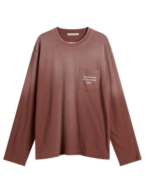 LONG SLEEVE CREWNECK T-SHIRT WITH LOGO CHEST POCKET (CHOCOLATE BROWN)