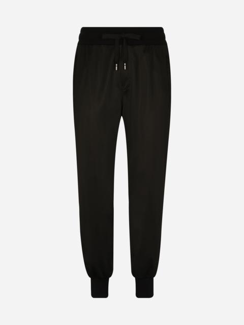 Technical jersey jogging pants with tag