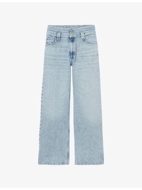 Double-Waistband Straight-Leg Mid-Rise Jeans