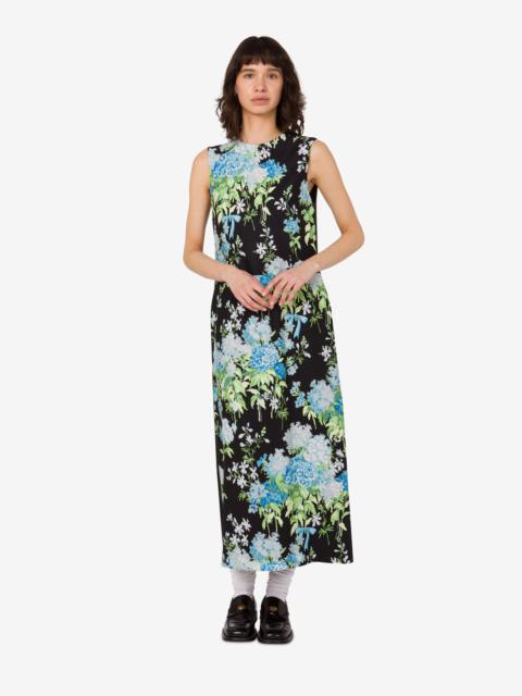 PRINTED SILK SATIN DRESS