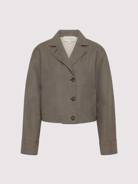 Wool Cocoon Bomber - Parquetry