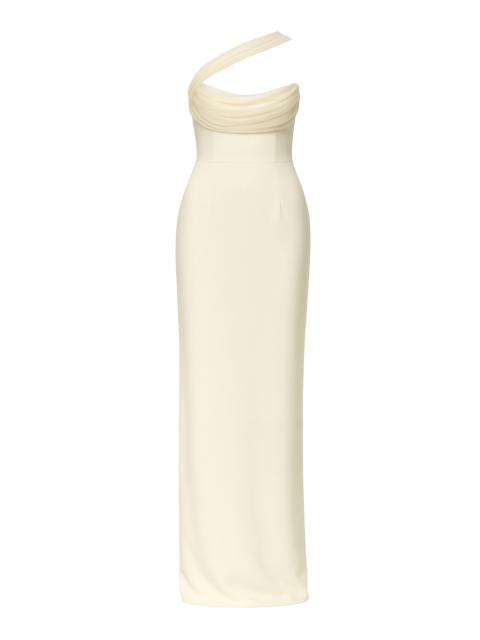 Julietta Sash-Detailed Crepe Gown white