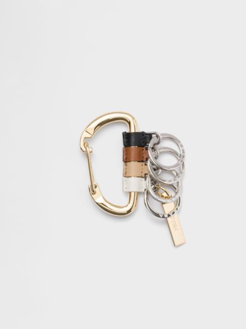 Leather and metal key ring