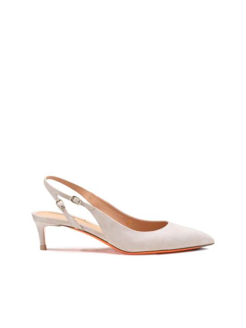 45mm mid-heel suede pumps