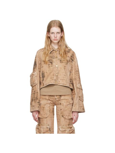 Tan Camouflage Denim Jacket