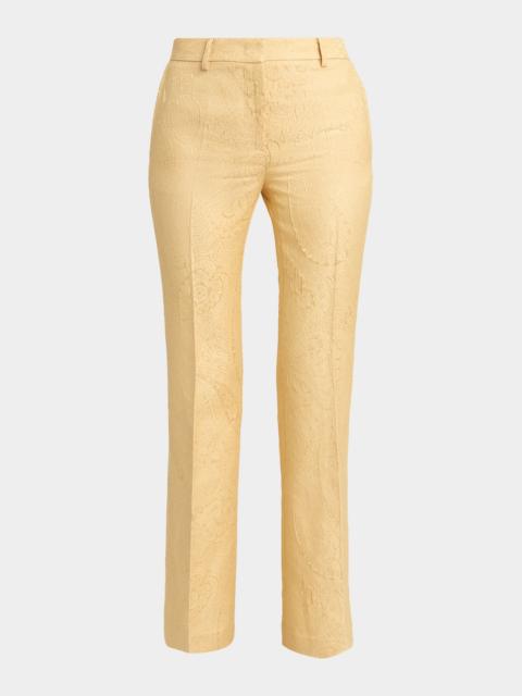 Paisley Jacquard Flare Trousers