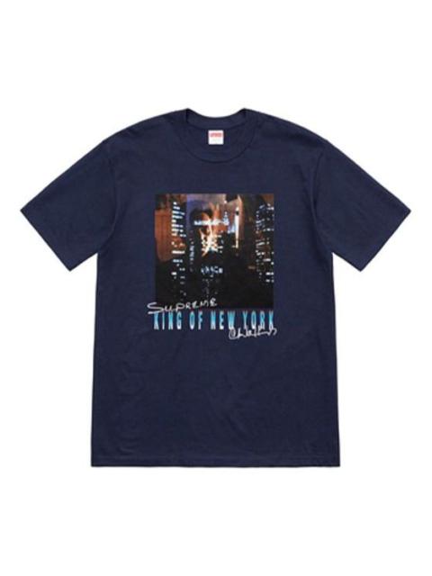 Supreme SS19 Christopher Walken King Of New York Tee Navy SUP-SS19-235