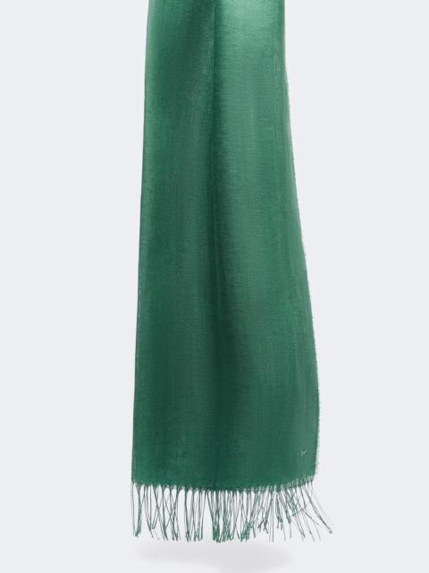 Linen stole with fringes - SAGE GREEN