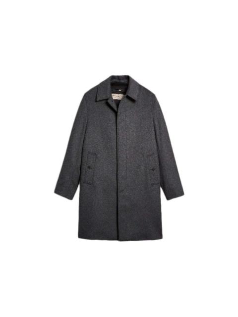 Burberry Wool Cashmere Blend Car Coat with Detachable Gilet Dark Grey