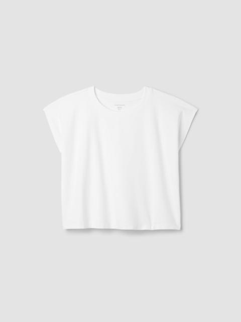 Pima Cotton Stretch Jersey Crew Neck Top
