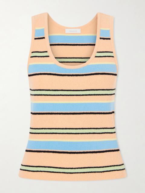 Striped Cotton-blend Terry Tank