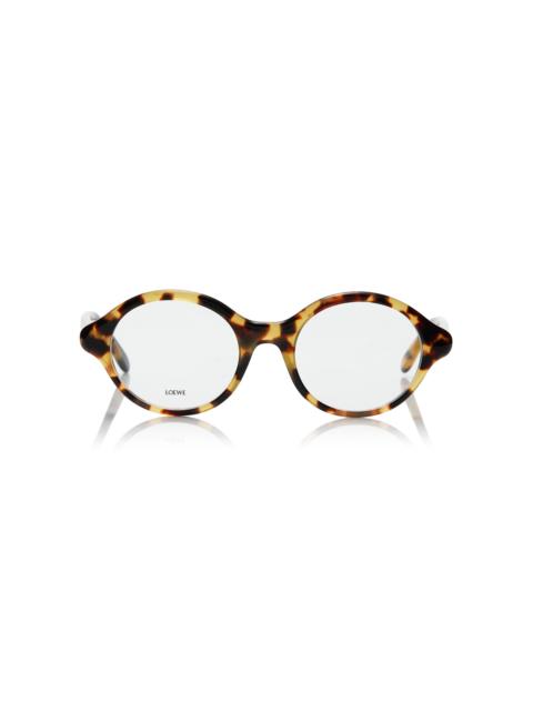Epsilon Slim Round-Frame Acetate Glasses brown