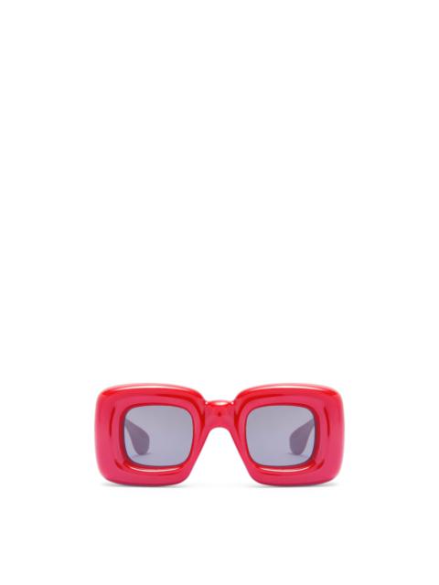 Inflated rectangular sunglasses in acetate