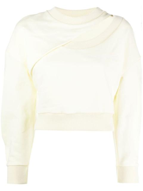 logo-embroidered cut-out sweatshirt