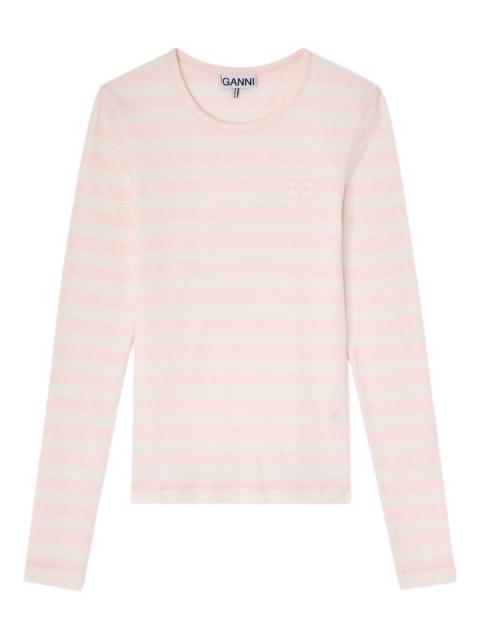 striped long-sleeved top