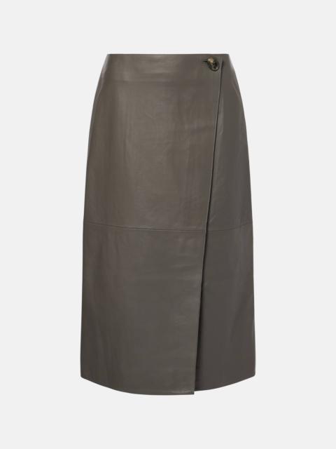 Météo leather midi skirt