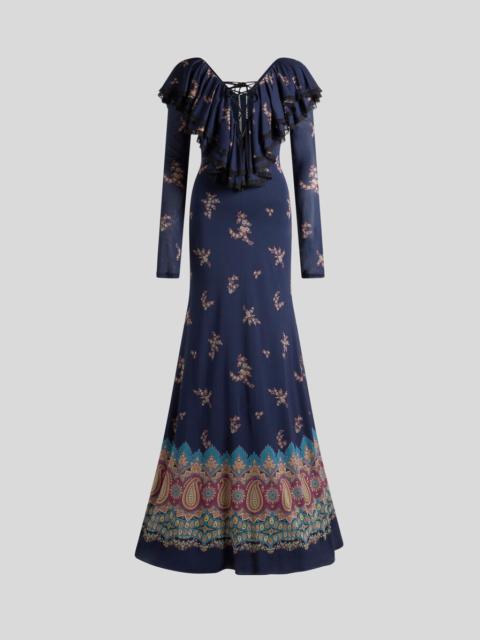 LONG DRESS WITH PLACED PRINT