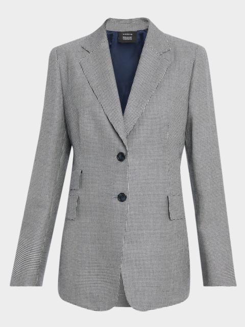 Arie Cashmere Pepita Houndstooth Single-Breasted Jacket