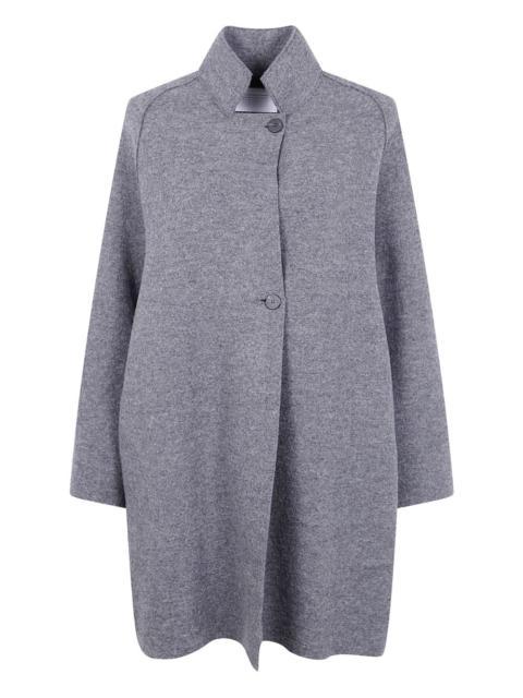 raglan-sleeve wool coat