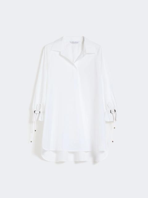 Cotton poplin blouse - OPTICAL WHITE