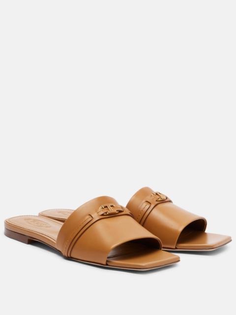 Leather slides