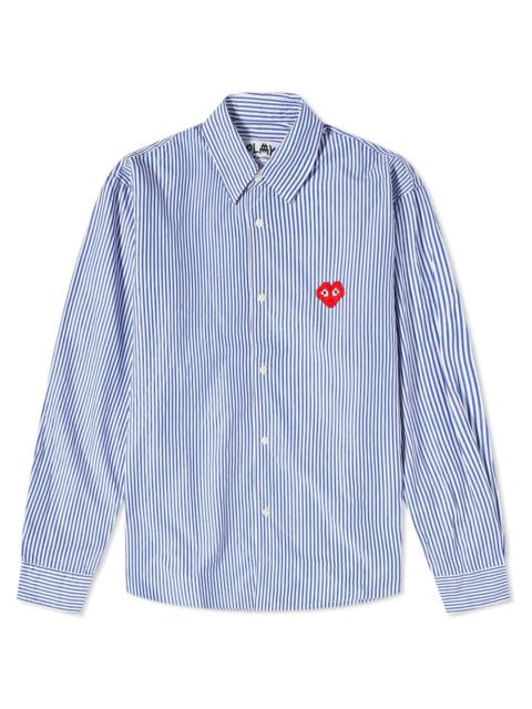 Comme des Garçons Play Invader Heart Striped Shirt