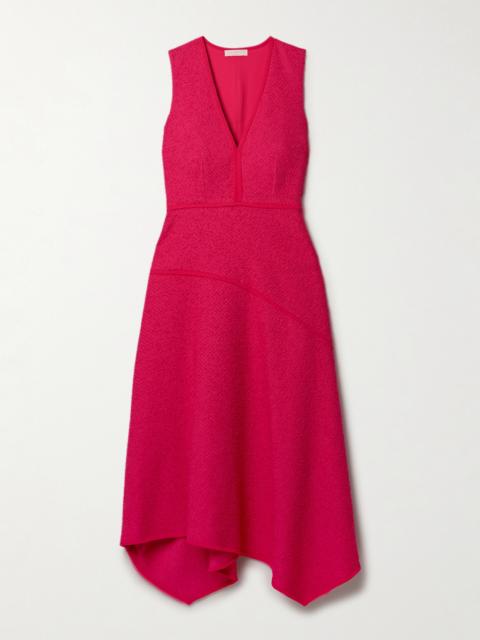 Florence Chiffon-trimmed Cotton-blend Tweed Midi Dress