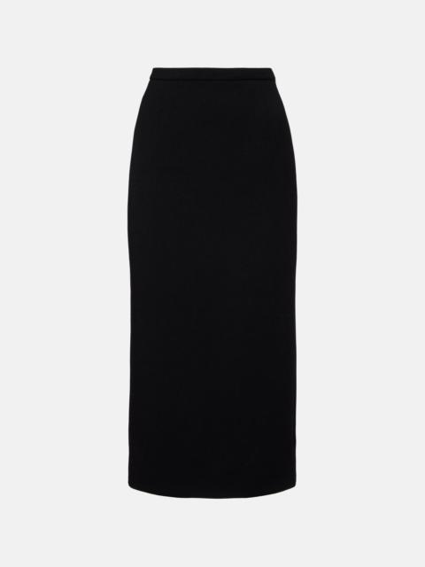 Wool-blend midi skirt