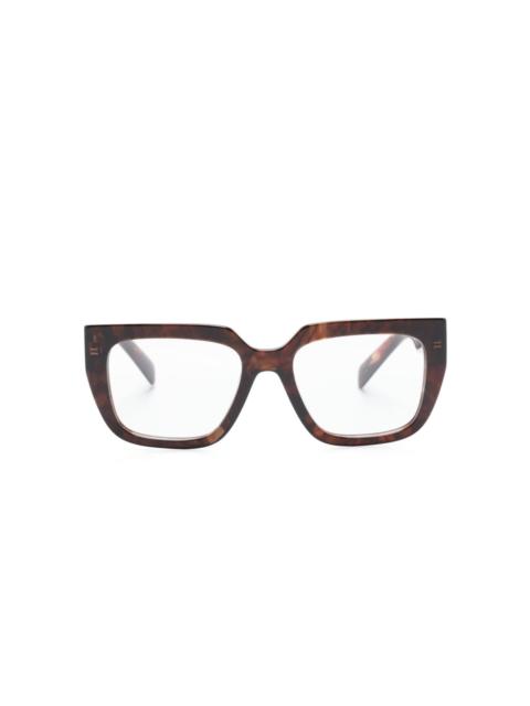 tortoiseshell-effect square-frame glasses